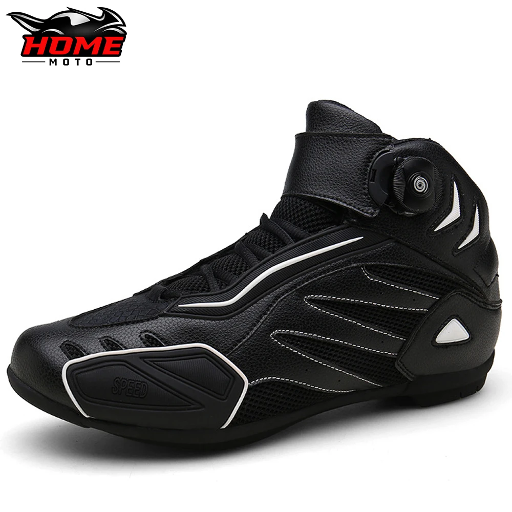 

Men Motorcycle Boots Breathable Botas Moto Motocross Boots Non-Slip Motorcycle Shoes Motorbike Biker Riding Boots