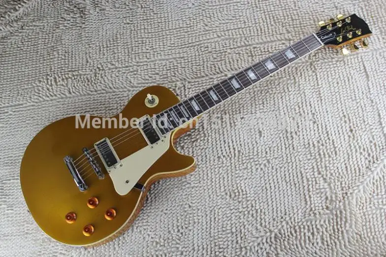 

The new 2015 high quality metal yellow rosewood fingerboard deluxe LP one piece neck electric guitar