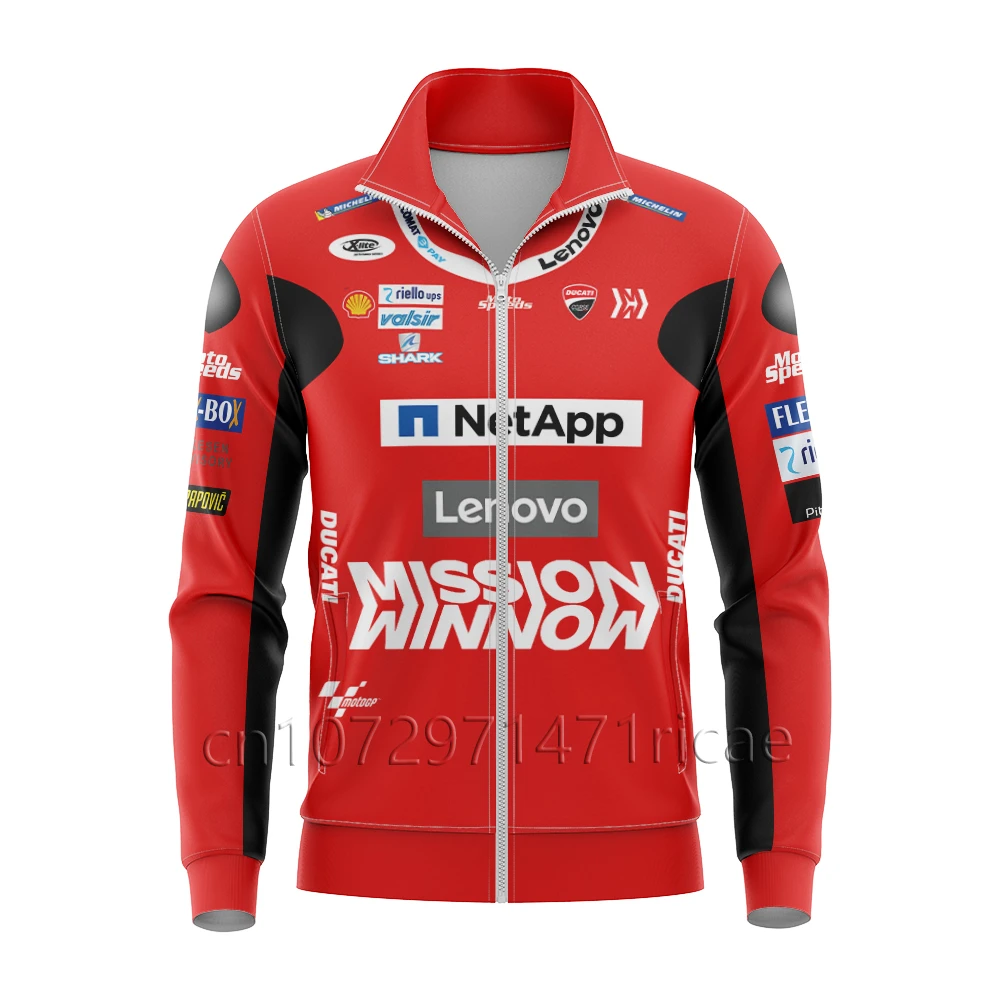 

Men's zippered jacket, outdoor motorcycle shirt GP, red racing, breathable, ultra short sleeves, hot Ducati top, new