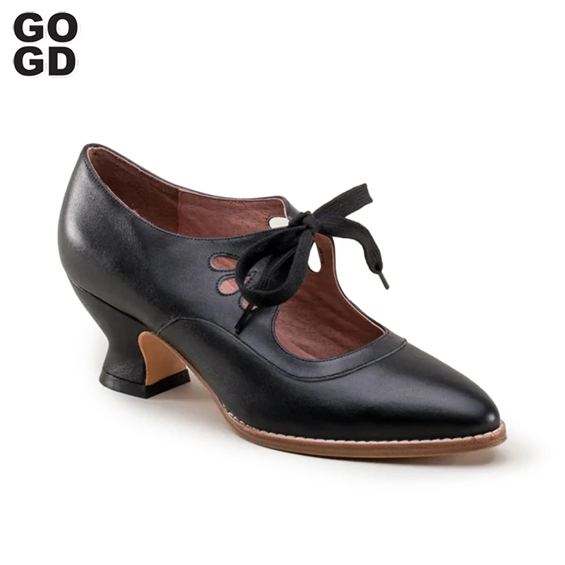 

GOGD Brand Fashion Women’s Pumps Mary Jane Shoes New 2023 Autumn Butterfly Wing Low Heels Shoes Dress Elegant Vintage Style