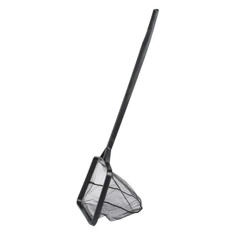 Сетка для ловли рыбы в аквариуме с длинной ручкой и квадратным выловом, портативная, размером 41см х 12см, подходит для маленьких рыб.