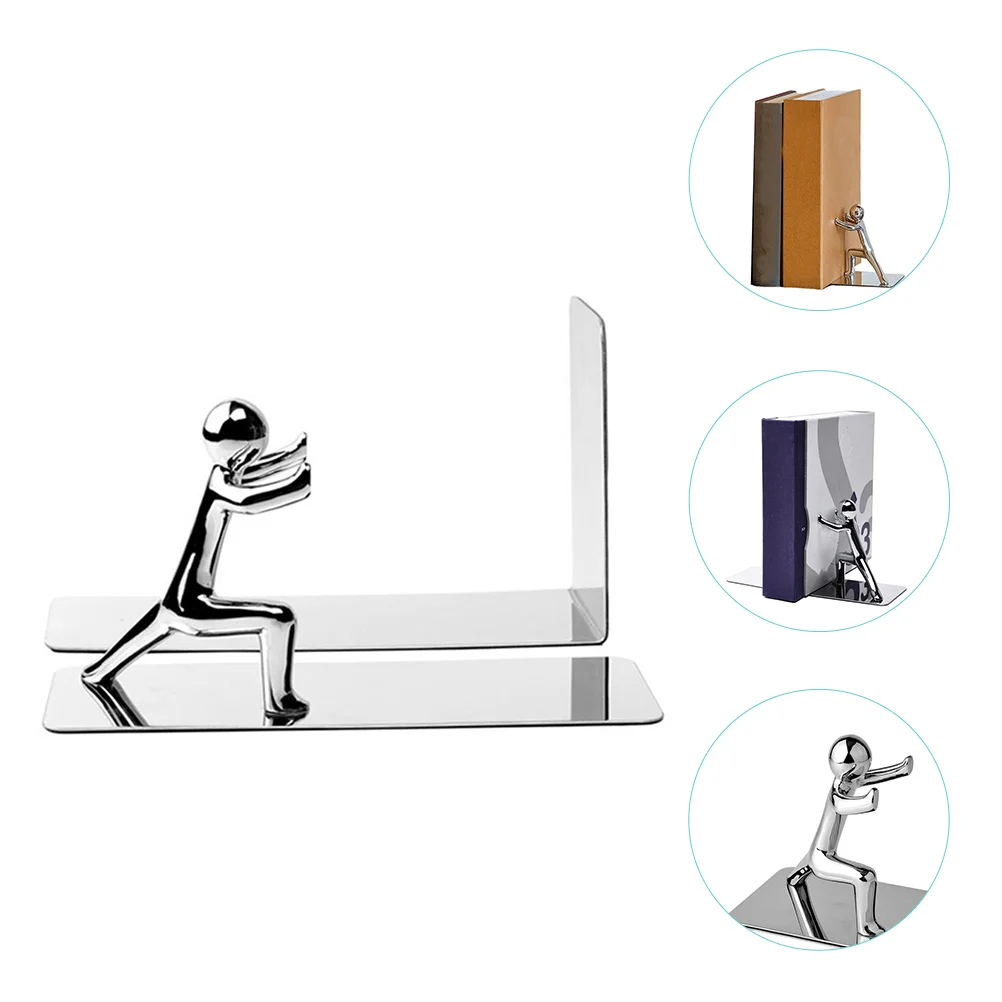 

Bookend Office Supply Modern Desk Top Decor Baffle Metal Desktop Creative Zinc Alloy Accessory Shelves Bookshelf