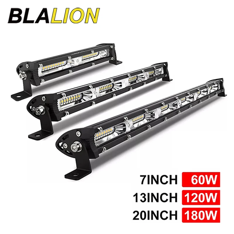 

Светодиодная панель рабочего освещения, ультратонкая прожексветодиодный ная лампа Drving 7 дюймов 13 дюймов 20 дюймов 12 В 24 В, Однорядная лампа 4x4...