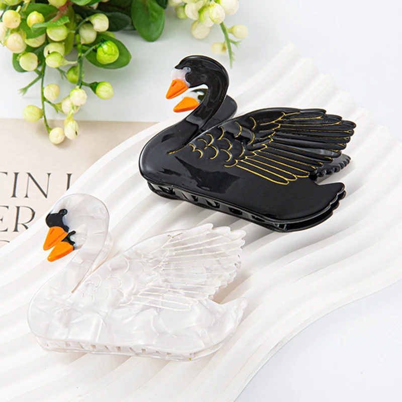 

Корейский Новый креативный дизайн 8,4 см красивый Лебедь заколка для волос коготь высокое качество уксусная кислота Акула зажимы для темпераментных женщин девочек