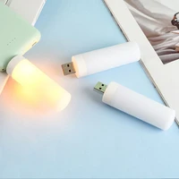 2pcs usb atmosphere light led flame flashing candle lights for power bank