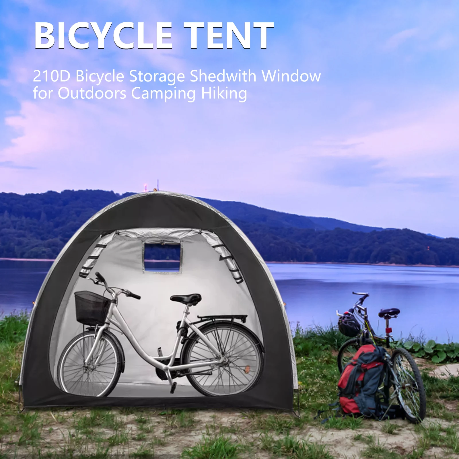 

Bike Tent Bike Storage Shed 190T Bicycle Storage Shed With Window Design For Outdoors Camping Outdoor Bike Storage Shed Tent