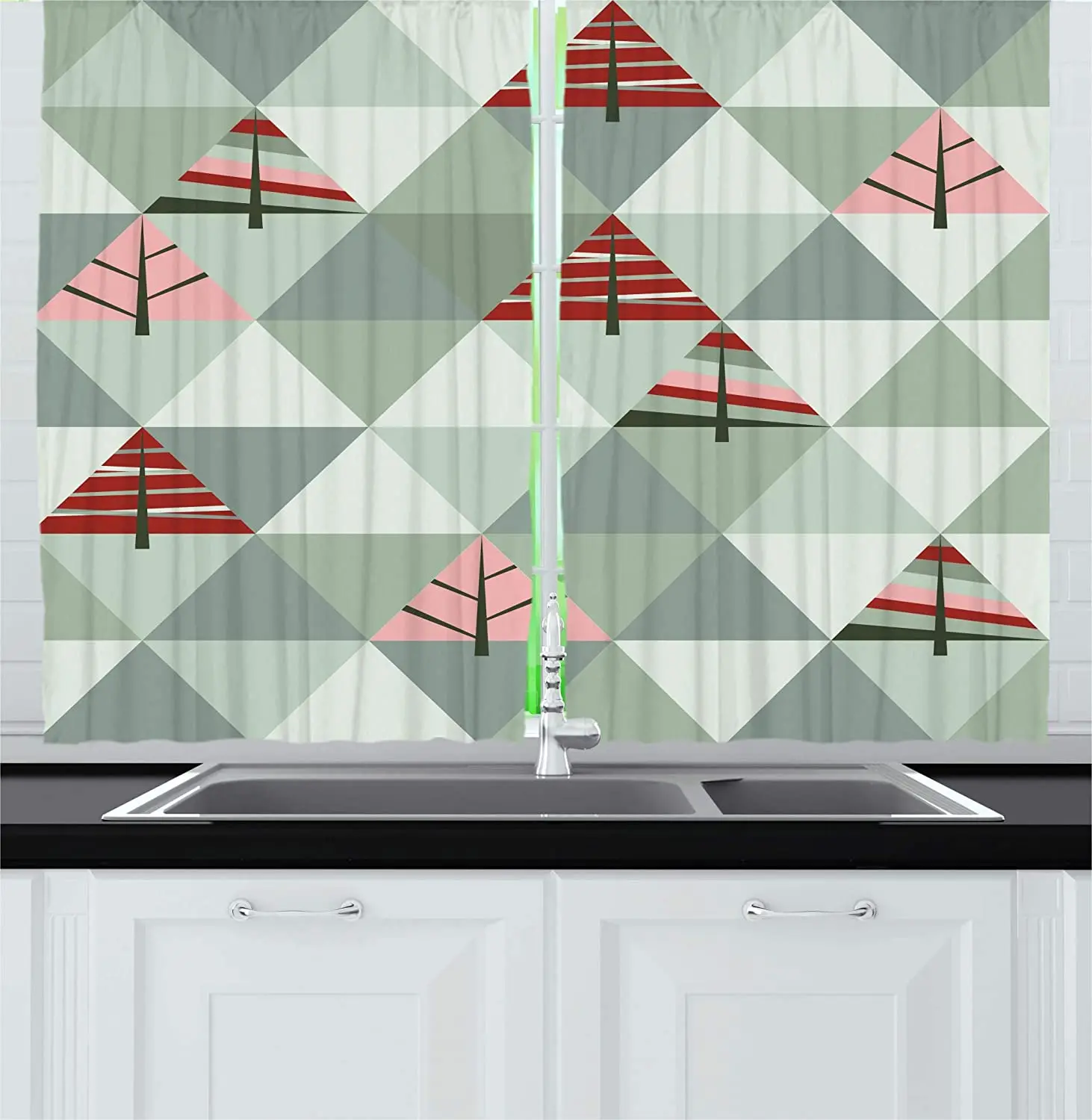 

Абстрактная Геометрическая тема иллюстрация светонепроницаемой занавески s треугольник дерево кухня кафе занавеска