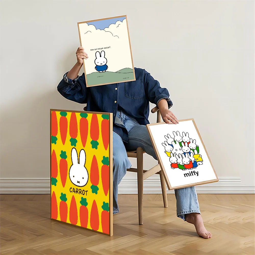 Самоклеящийся художественный постер M-Miffy белая бумага принты постеры