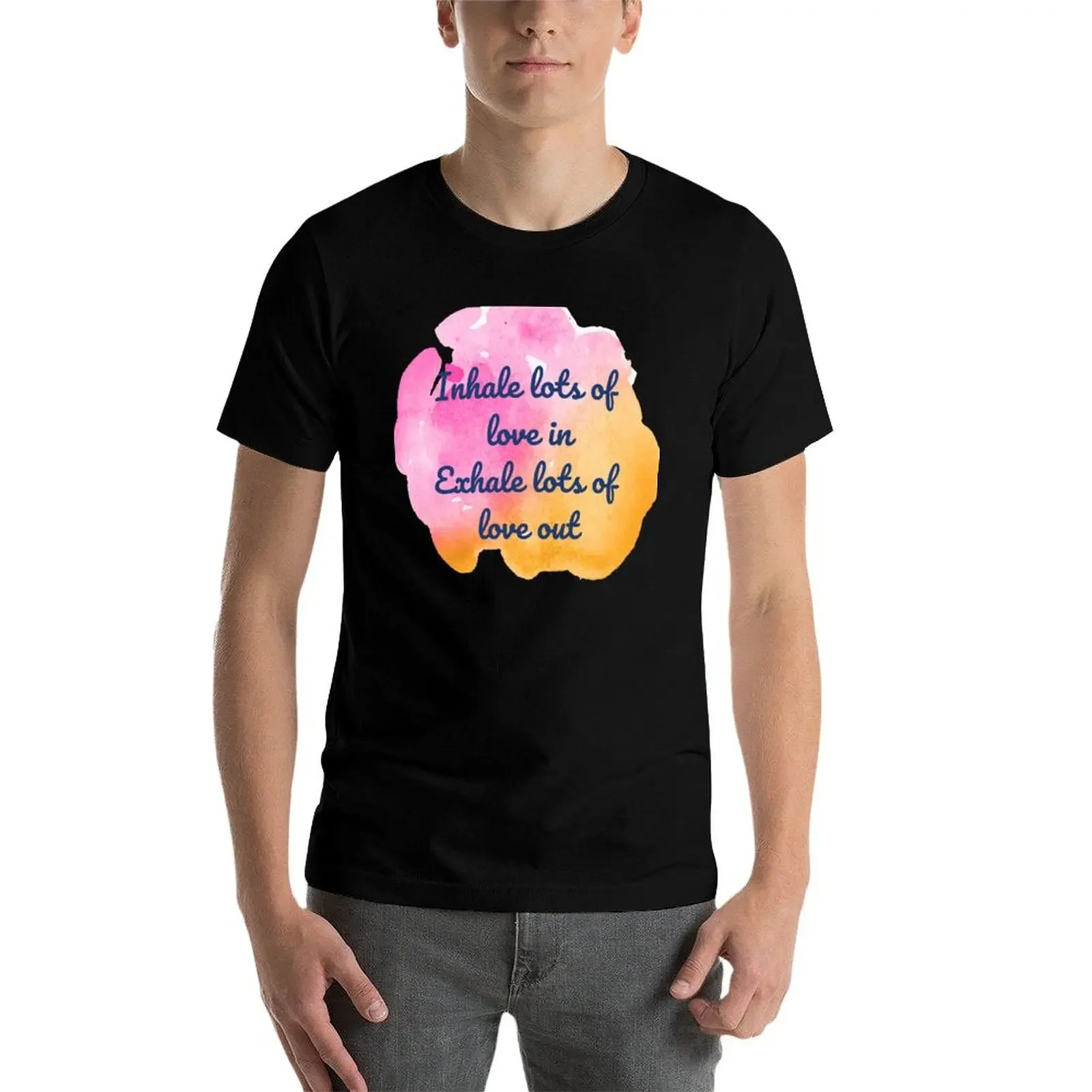 Вдох лоты любви выдохные Футболка простые новые рубашки мужские