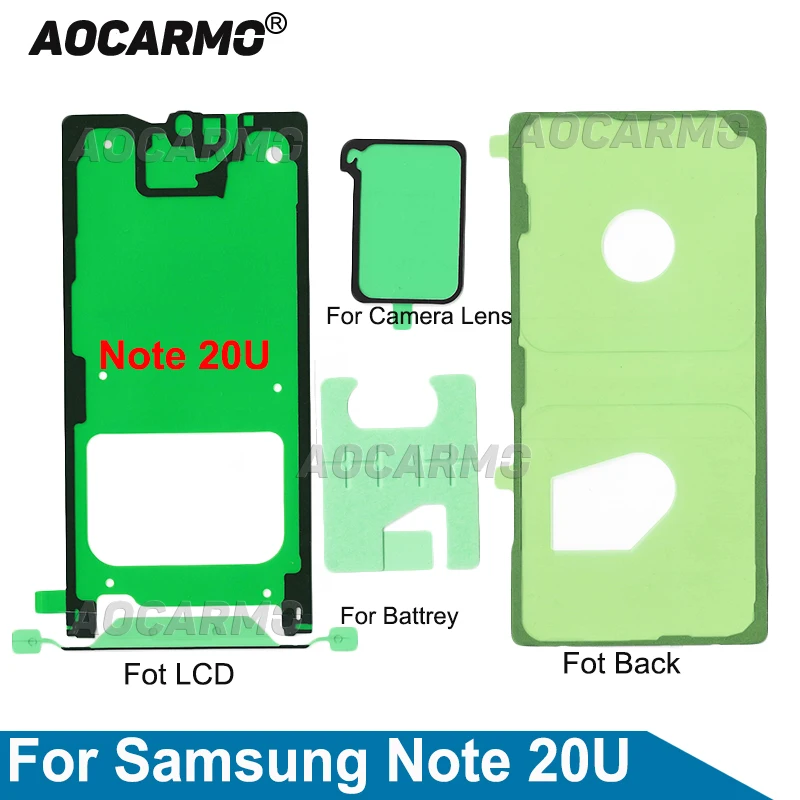 Aocarmo For Samsung Galaxy Note 20 Ultra Full Set Adhesive LCD Screen Tape Back Cover Frame Camera Lens Sticker Glue
