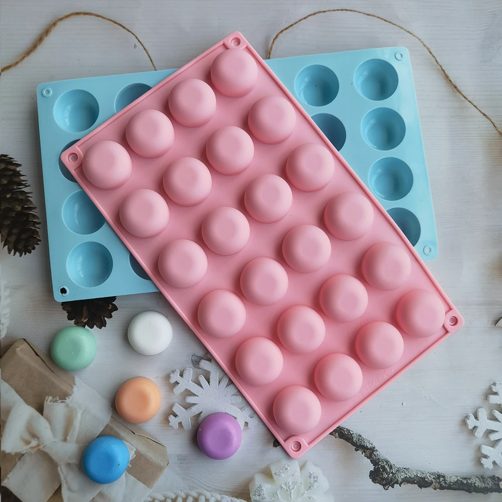 

Silicone 24 cavity flat bottom semi-circular cake decoration tool baking mold chocolate decoration 3D candy cake baking