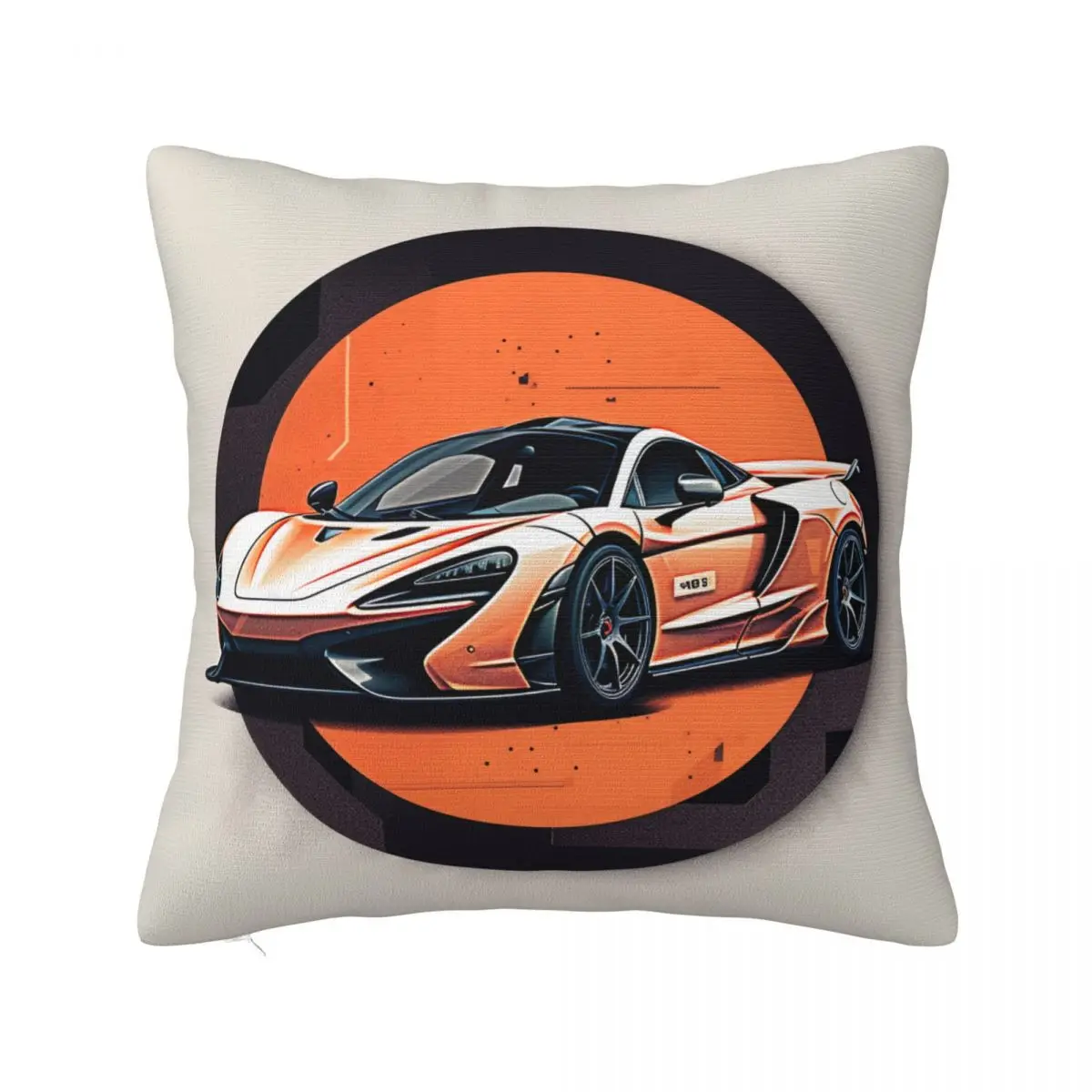 

Fantastic Sports Car Pillow Case Simple Circle Minimalistic Polyester Home Decor Pillowcase Zipper Summer Square Cover