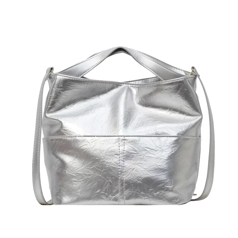 Сумка-мешок женская из ПУ кожи на застежке