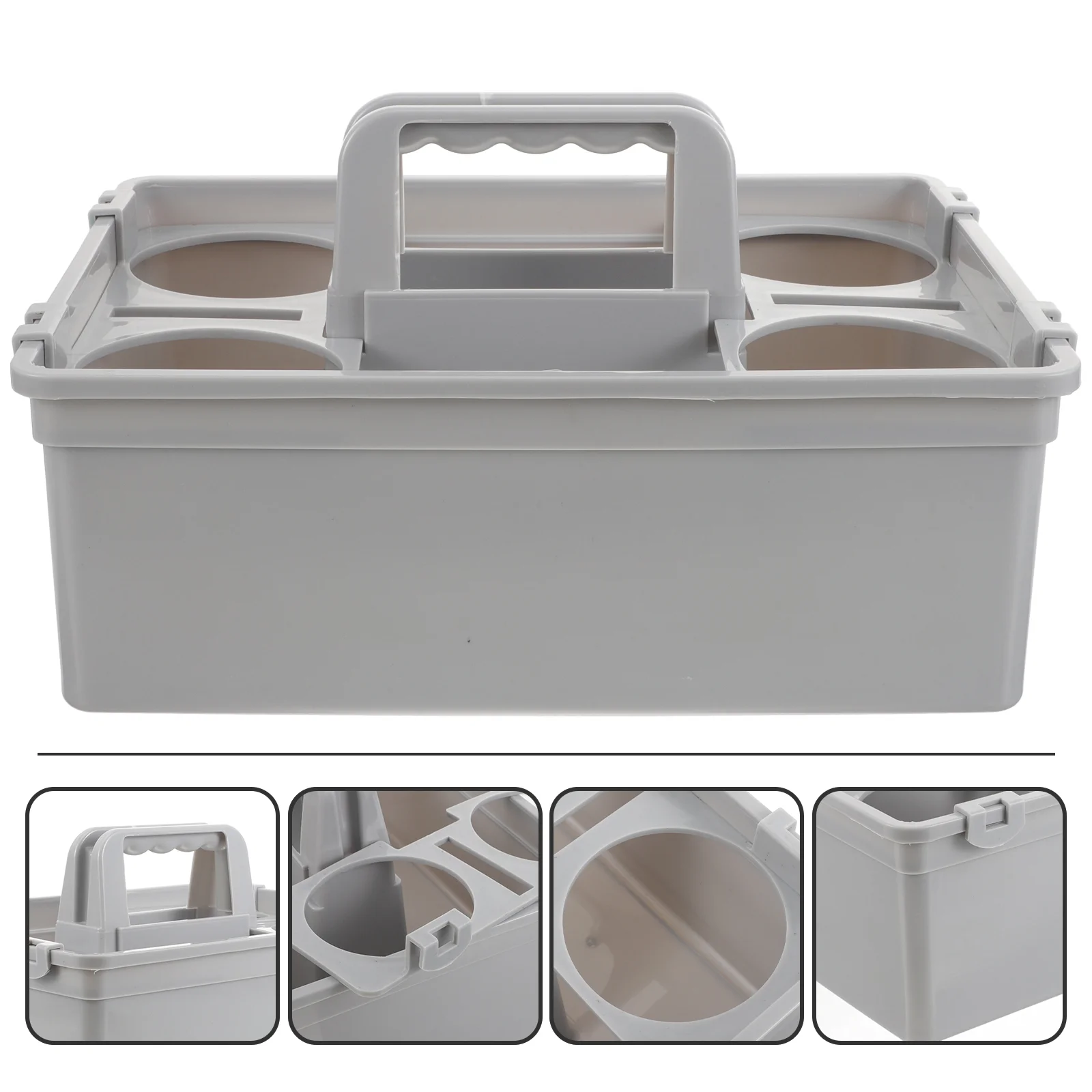 

Cleaning Basket Plastic Tools Organizer Large Bucket Trash Box Container Case Handles Abs