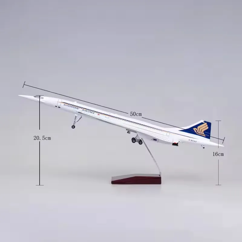 Фото 2025 Новая масштабная модель воздуха в масштабе 1:125 Air Singapore/Air British/Air Airlines France Concorde Airways с колесами и фонарями №5