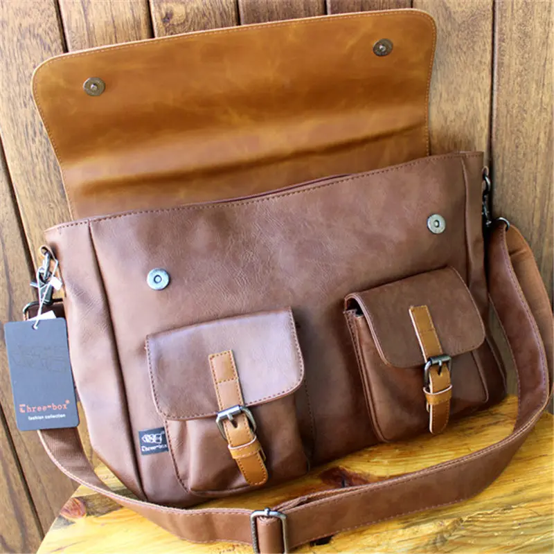 Single Shoulder Bag Men's Trendy Casual Large Capacity Crossbody Bag Youth Men's Portable Retro Briefcase Commuting Bag For Man