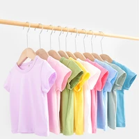 2022 new product kids solid t shirt 6 colors boys girls summer tees tops oem odm pure cotton clothes for 2 12 years