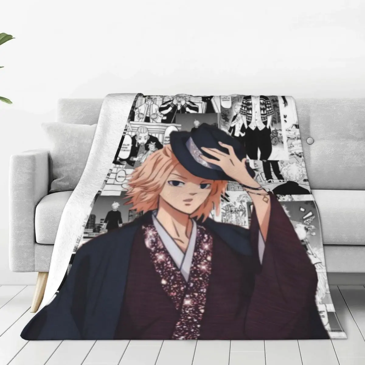 

Mikey Токийский Мстители трикотажное одеяло Фланелевое японское аниме Takemichi Hanagaki супер мягкое покрывало s для Кровати Спальный Одеяло