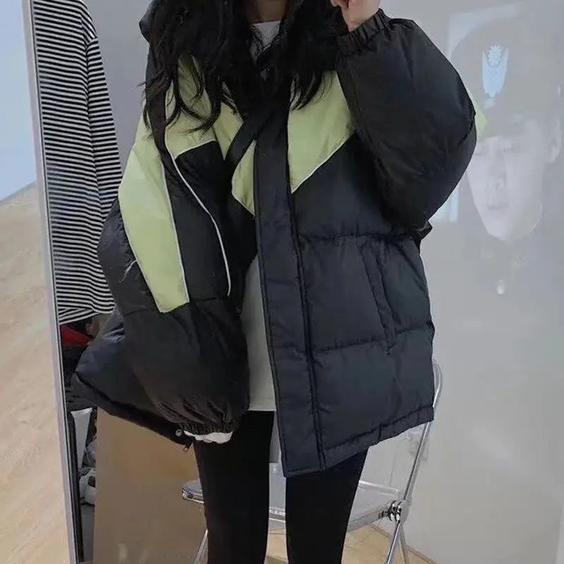

2023 Winter New Down Cotton Suit Jackets Women's Clothing Mid length Street Pakas Korean Loose Winter Coats Girls Tops BC409