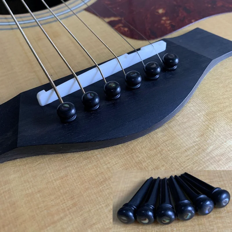 

6 струнных гитарных мостовых штифтов, пластиковые мостовые штифты, Струнные инструменты, аксессуары для Народной акустической классической гитары, 60 шт./партия