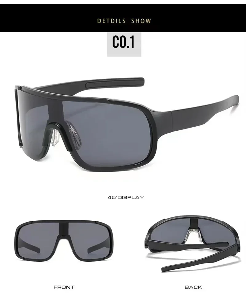 Ветрозащитные солнцезащитные очки Blackwater Серебристые в очень большой оправе для