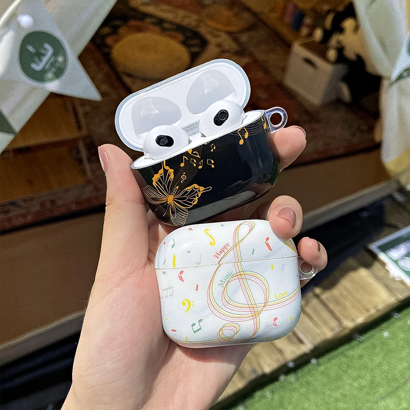 

AWIND For Airpods Pro Case Cartoon Butterfly Note Earphone Case For Airpods 3 2 TPU Wireless Earphone Protective Cover For Air P