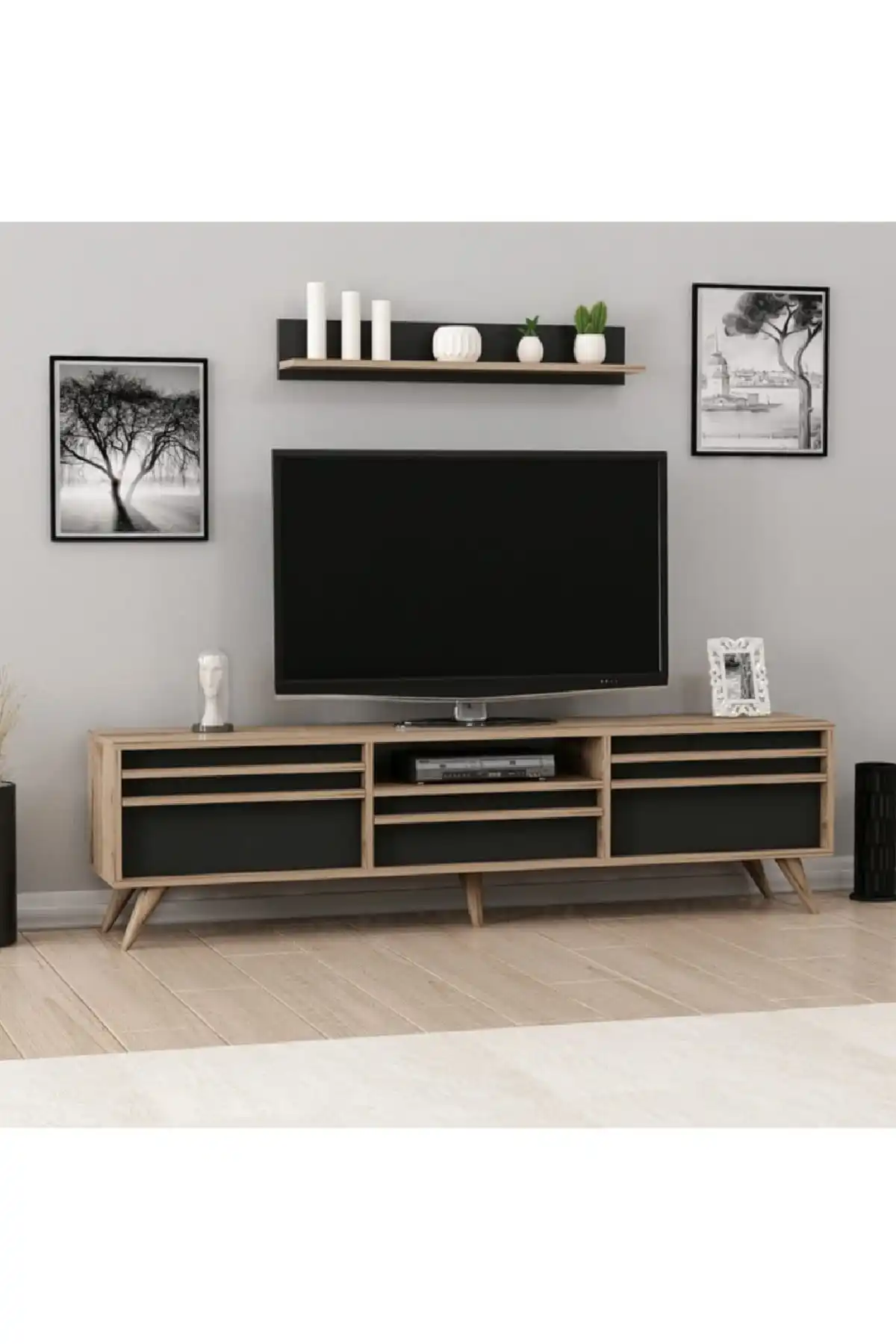 Современный ТВ-блок Hira ТВ-стенд Черная