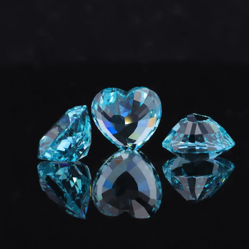 Двойное сердце резки Параиба цвет Лабораторный сапфир Драгоценный камень для