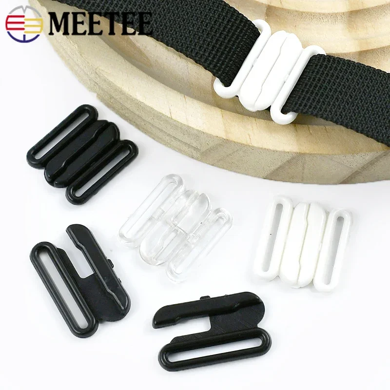 Фото 20/50 комплектов Meetee 10-20 мм, пластиковый ремешок для бюстгальтера с пряжкой, купальник, нижнее белье, регулируемый крючок, зажим для бикини, застежка-застежка, швейные принадлежности №4