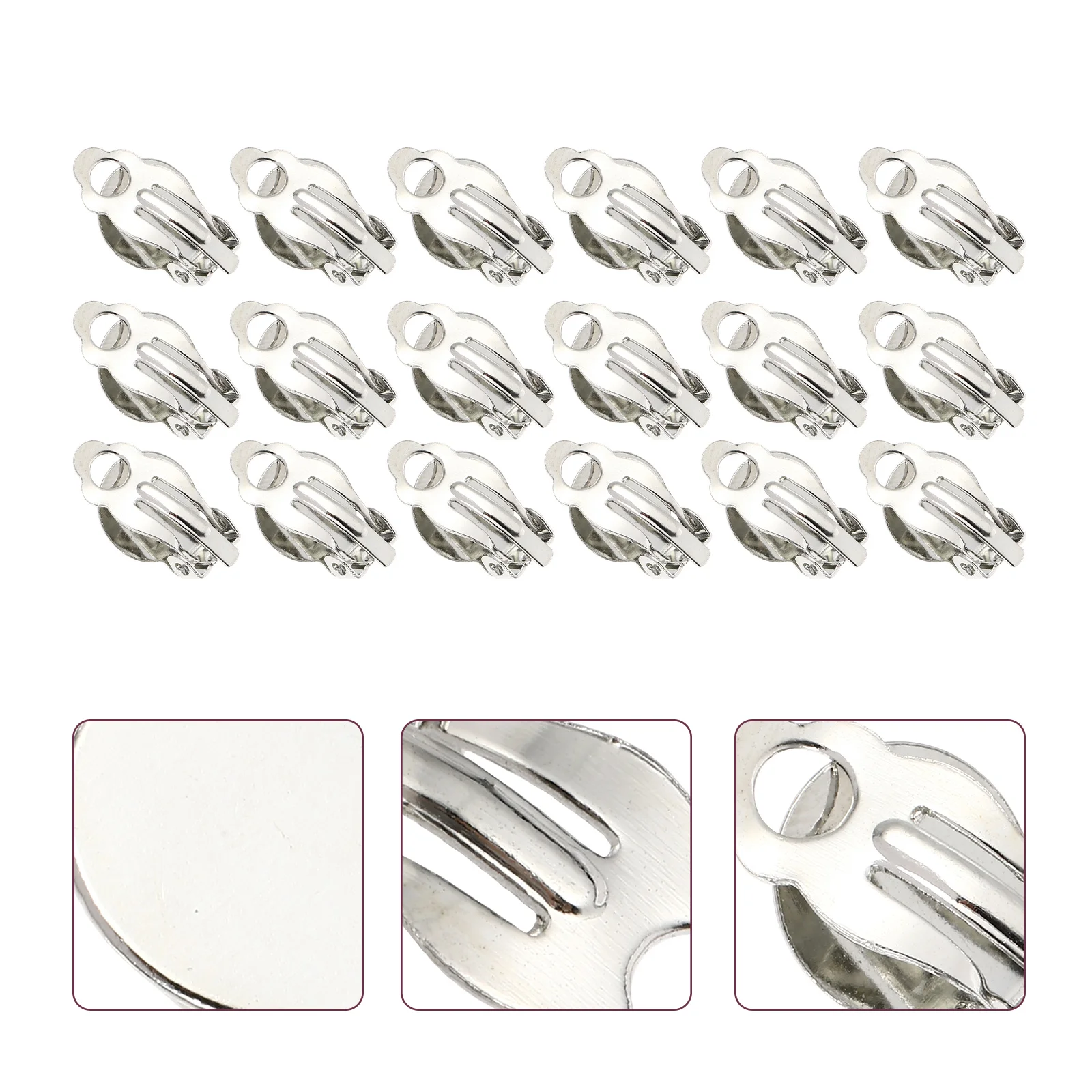 

Earring Clippad Earrings Base Clips Findings Ear Blanks Diy Setting Blank Tray Round Components Studs Flat Backs Pierced Non