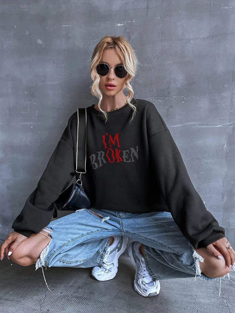 

Customized Slogan Sweatshirts Women 2022 Long Sleeve DIY Logo Letter Print Jumpers Casual Loose Pullovers Top Women's Sweatshirt