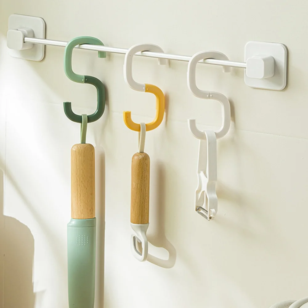 

2/4pcs Folding Hooks Multi-Purpose Hooks Organizer Holder RackBrush Broom Hanger Kitchen bathroom Strong Hooks