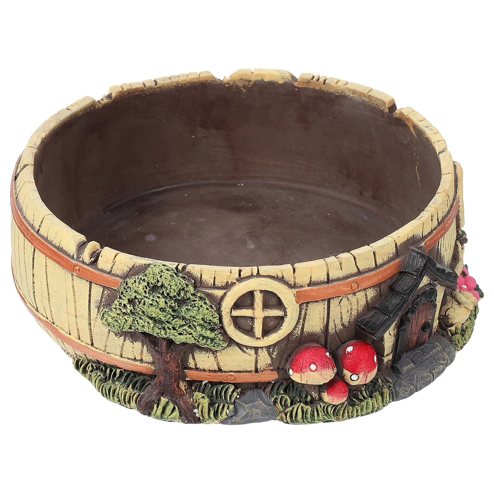 

1pc Exquisite Cement Flowerpot Decorative Mushroom Modeling Plant Pot Container