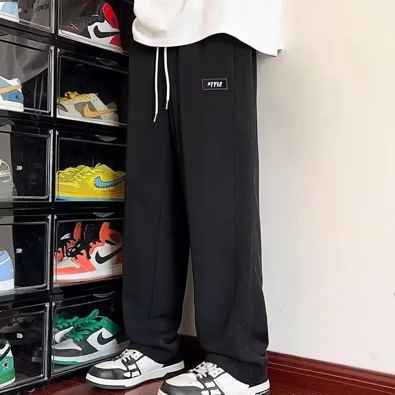 Новые мужские драпированные брюки из ледяного шелка осенние быстросохнущие