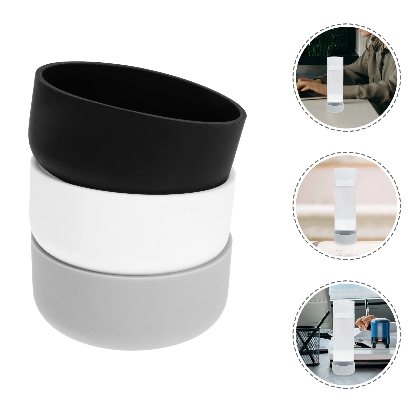 

Bottle Water Bottom Cover Sleeve Boot Silicone Sleeves Bottlesfor Hot Coffee Grip Drink Protector Cup Mug Coolies Round Can