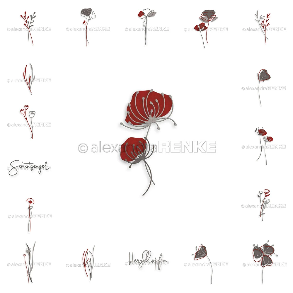 

New Buds Artist Flower Grass Schutzengel Handwriting Metal Cutting Dies Diy Scrapbook Craft Blade Punch Decorate Embossing Molds