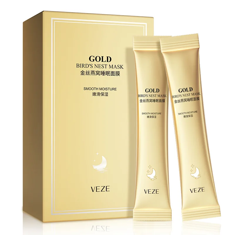 

20pcs Golden Collagen Sleeping Face Masks Moisturize Skin Brighten No-wash Night Face Care Facial Mask korean Skin Care Products