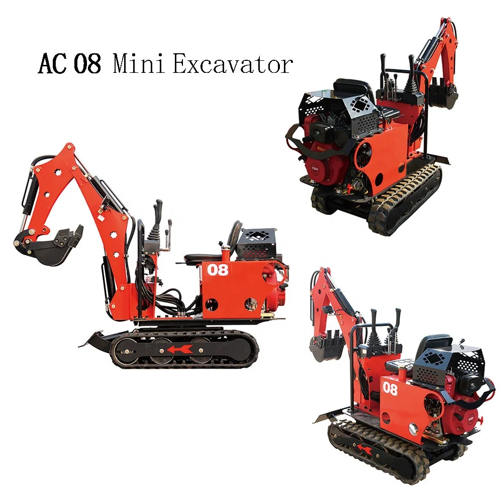 Tracked Digger Machine 0.8ton Mini Garden Excavators 800KG Micro Digger Compact Mini Escavatore