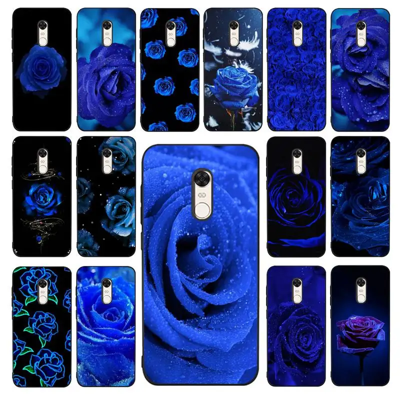 

MaiYaCa blue rose flower Phone Case for Redmi 5 6 7 8 9 A 5plus K20 4X 6 cover