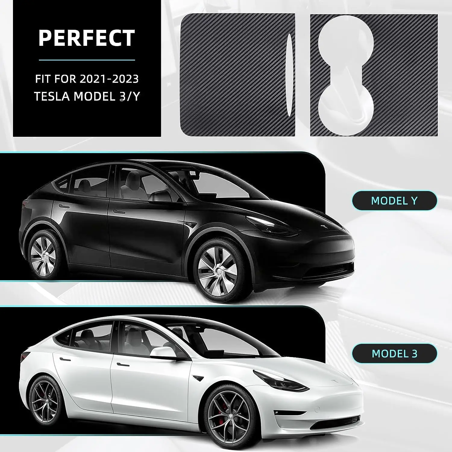 

For Tesla Model 3 Y Car Central Control Panel Protective Patch Real Carbon Fiber Protective Cover Interior Accessories