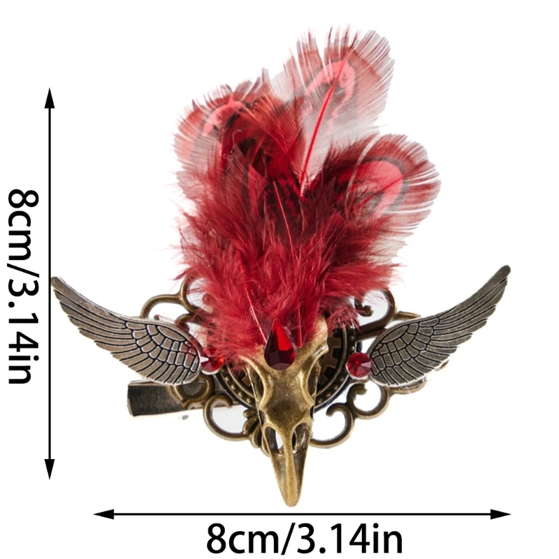 Брошь в стиле стимпанк для ролевых игр вечеринка перо крыло шпилька волос брошь