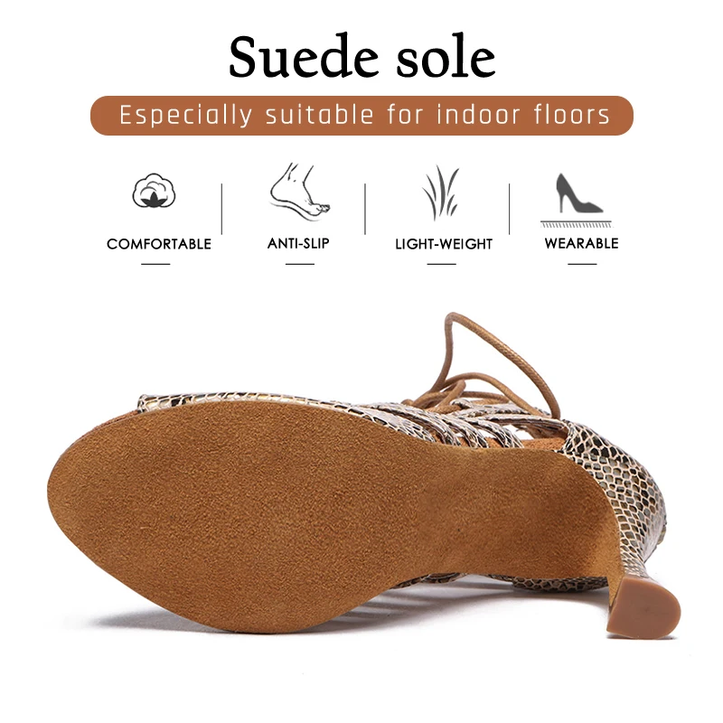 2022 Hipposeus Girls Latin Salsa Argentine Dance Shoes Soft Bottom Modern Tango High Quality Suede Leather Stilettos High Heels