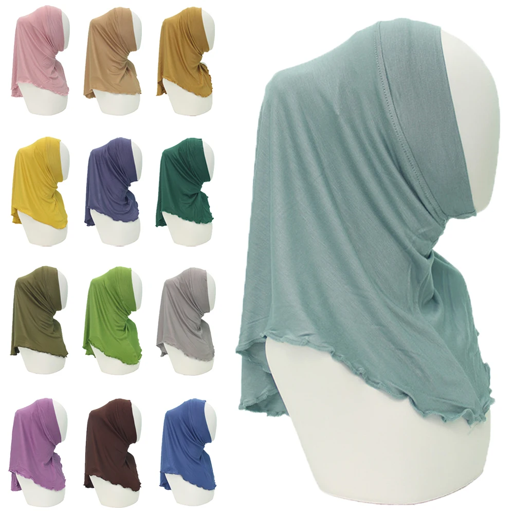 

Modal Undercap Plain Soft Stretchy Under Cap Hijab Bonnet Muslim Women Amira Full Cover Inner Hijabs Turban Islam Underscarf