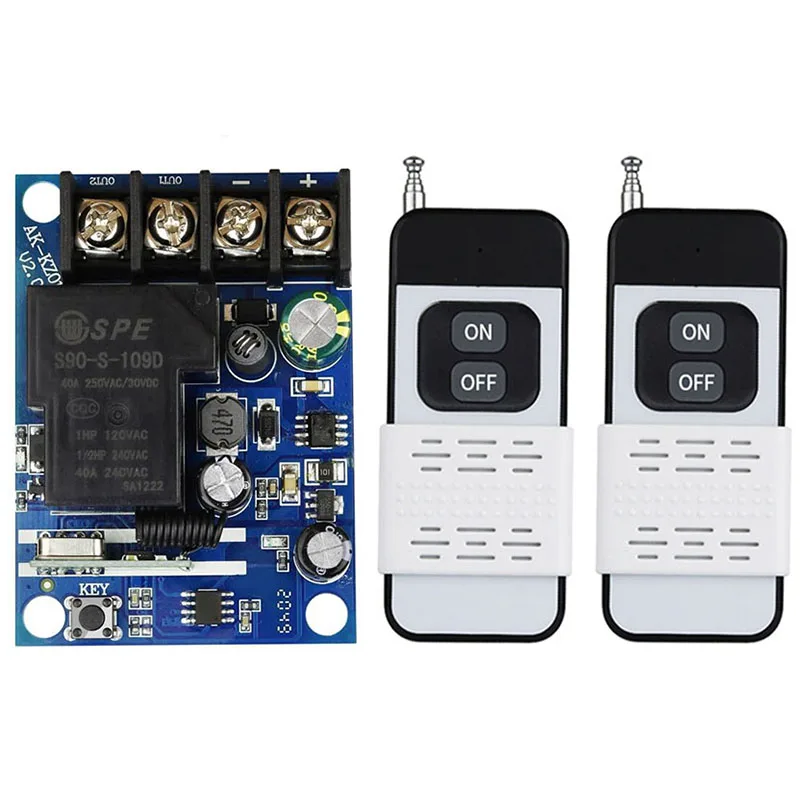 433 МГц Высокомощный беспроводной пульт дистанционного управления DC12V 24V 48V 30A 1000M