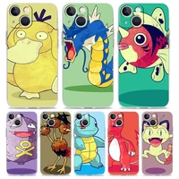 pokemon cartoon kawaii phone case for iphone 13 11 12 pro max x xr xs 7 8 plus se 2022 transparent soft silicone cover tpu coque