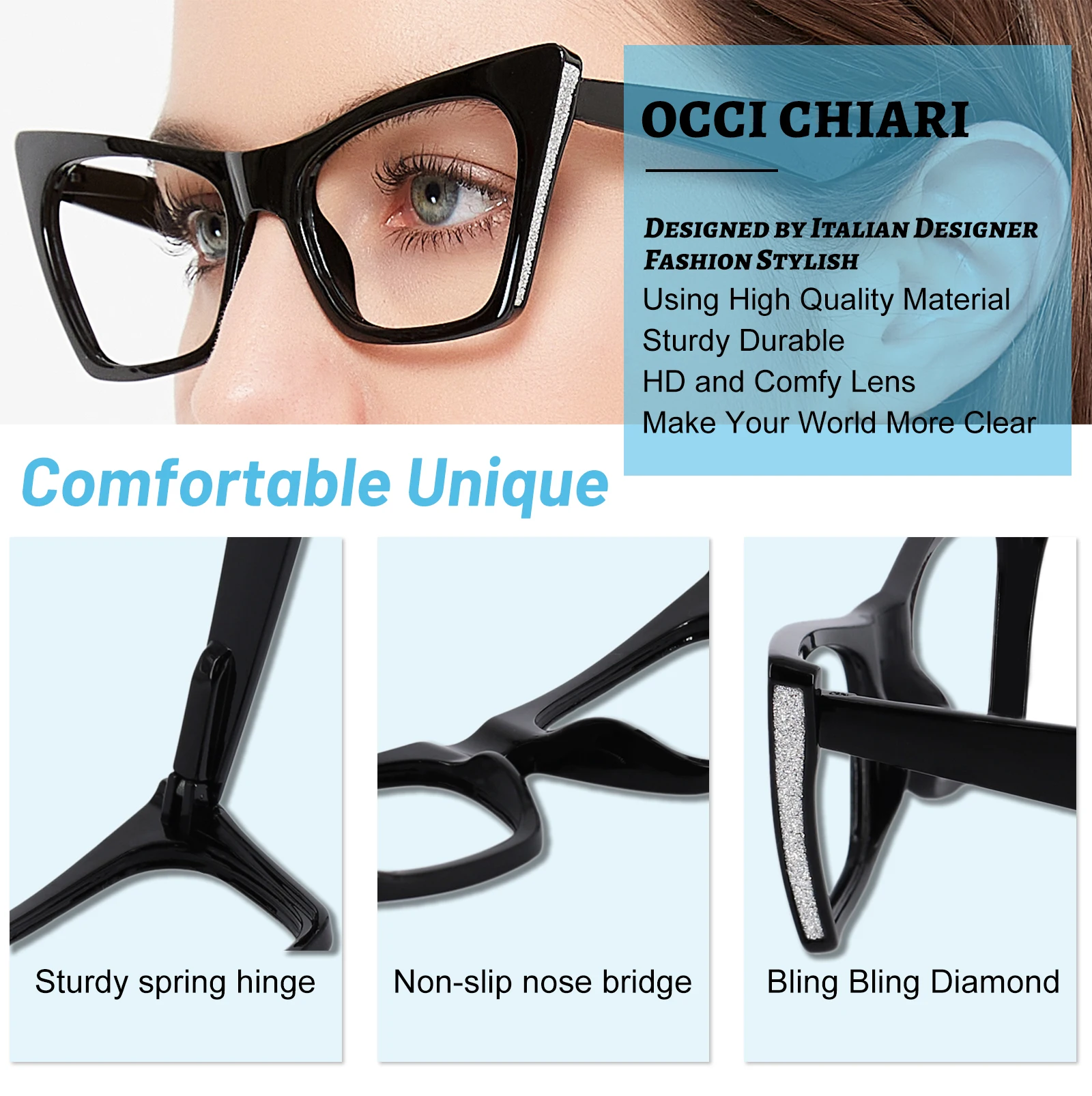 Модные женские очки для дальнозоркости роскошная брендовая оправа очков кошачий