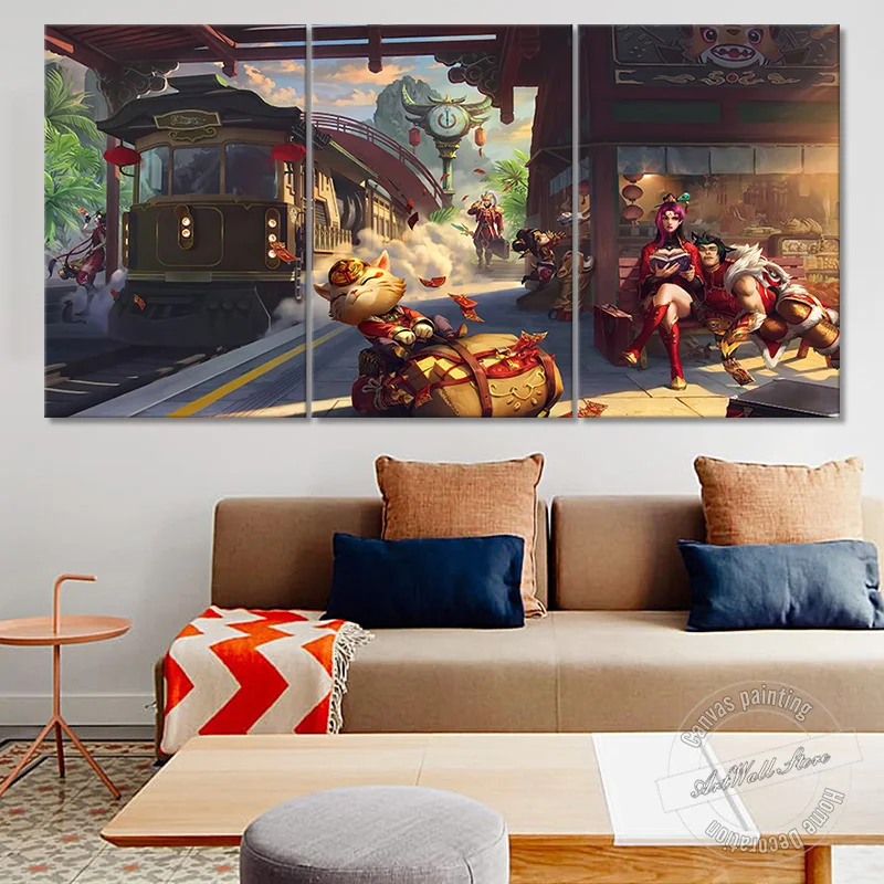 

Diana Teemo Sett Tristana Xin Zhao Wall Picture for Home & Living Room Decor League of Legends Game Poster Canvas Painting Gift