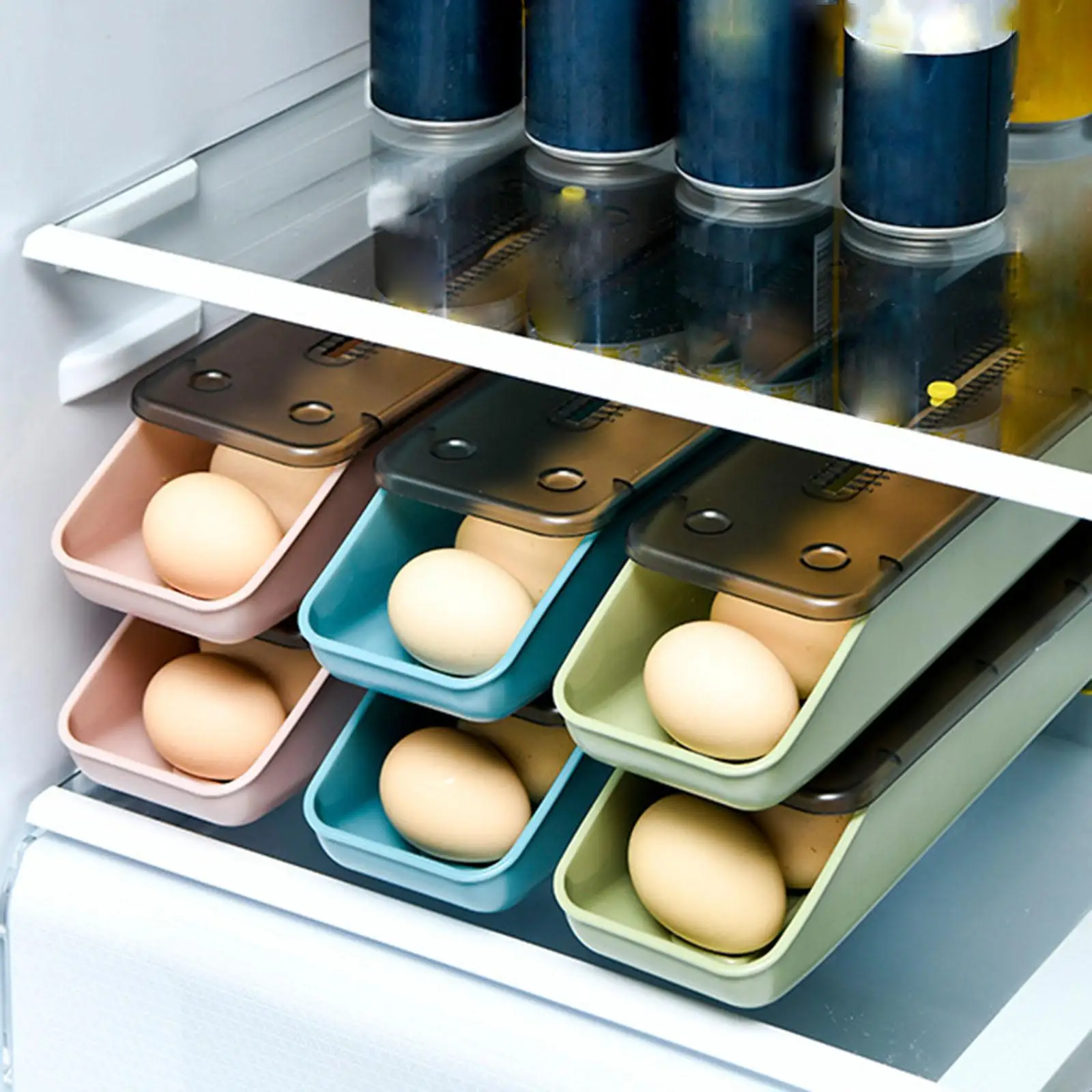 

Box Smart Stackable Egg Container Egg Holder Fridge Organizer Refrigerator Egg Container Egg Trays