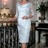 new gray mother of the bride dresses new elegant lace applique beading long plus size v neck wedding party mother evening