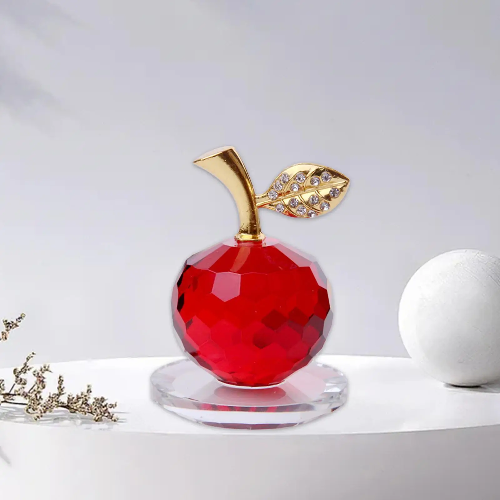 

Crystal Apple Figurine Paperweight Ornament Home Decor Collectibles Gift